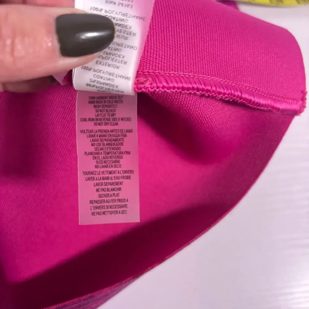 NWT Siena Magenta Sweetheart Neck Foiled Metallic Bandage Dress Size 14 1258